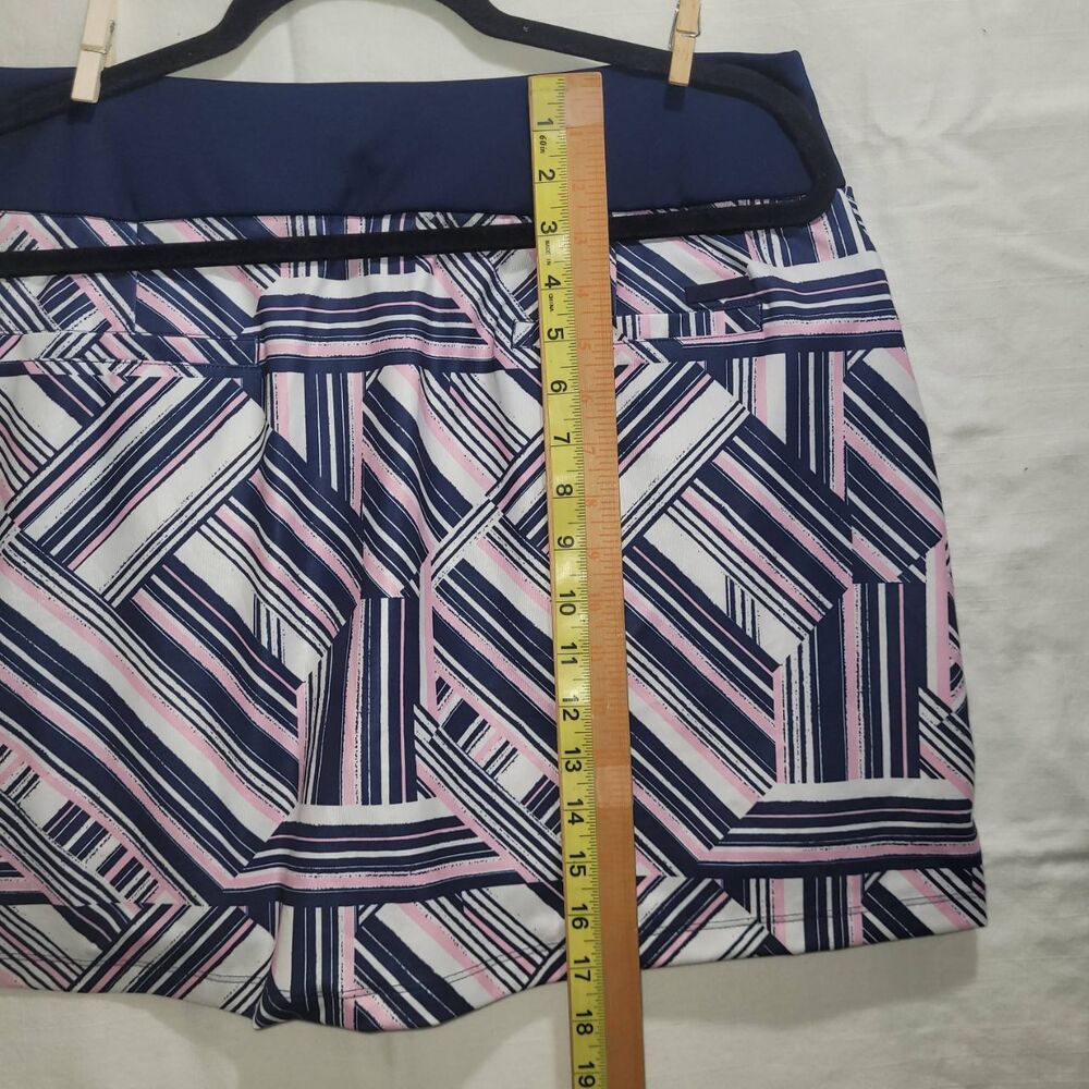 NWT Adidas Light Pink Navy Geometric Print Athletic Skirt DQ0495 Size L - Picture 9 of 13